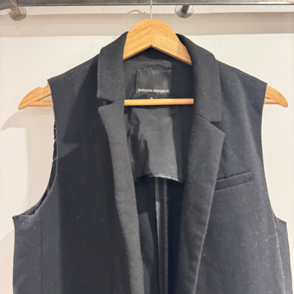 Banana Republic Long Black Vest | 8 - Picture 6 of 8